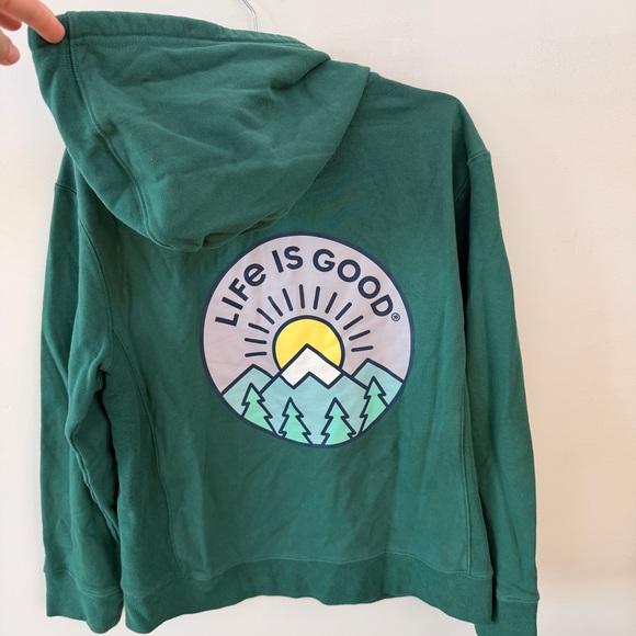 Life Is Good green/mountains Zip-Up Hoodie - Picture 6 of 9